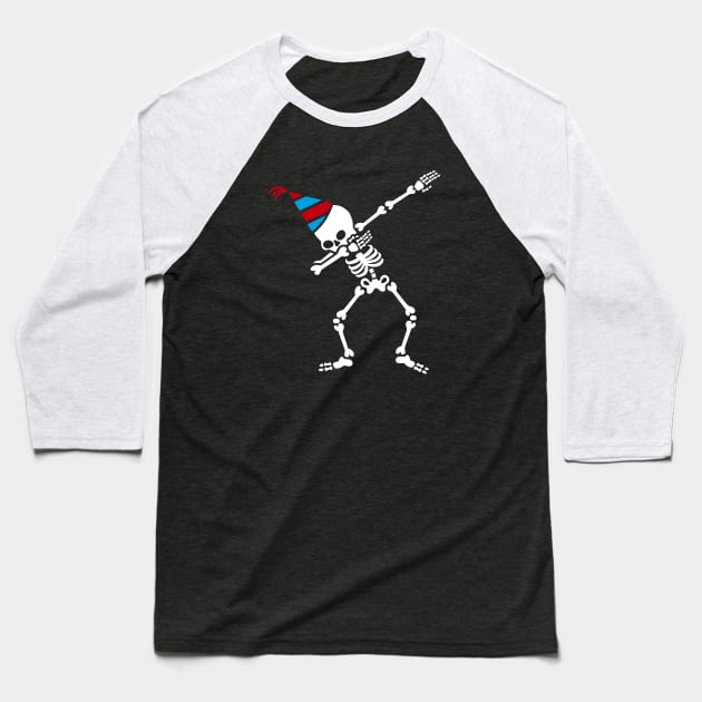 Dab skeleton dabbing birthday party Baseball T-Shirt by LaundryFactory